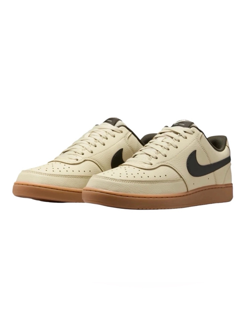 Mens Nike Court Vision Low Shoes Sneakers Light Khaki Gum HM4506-200